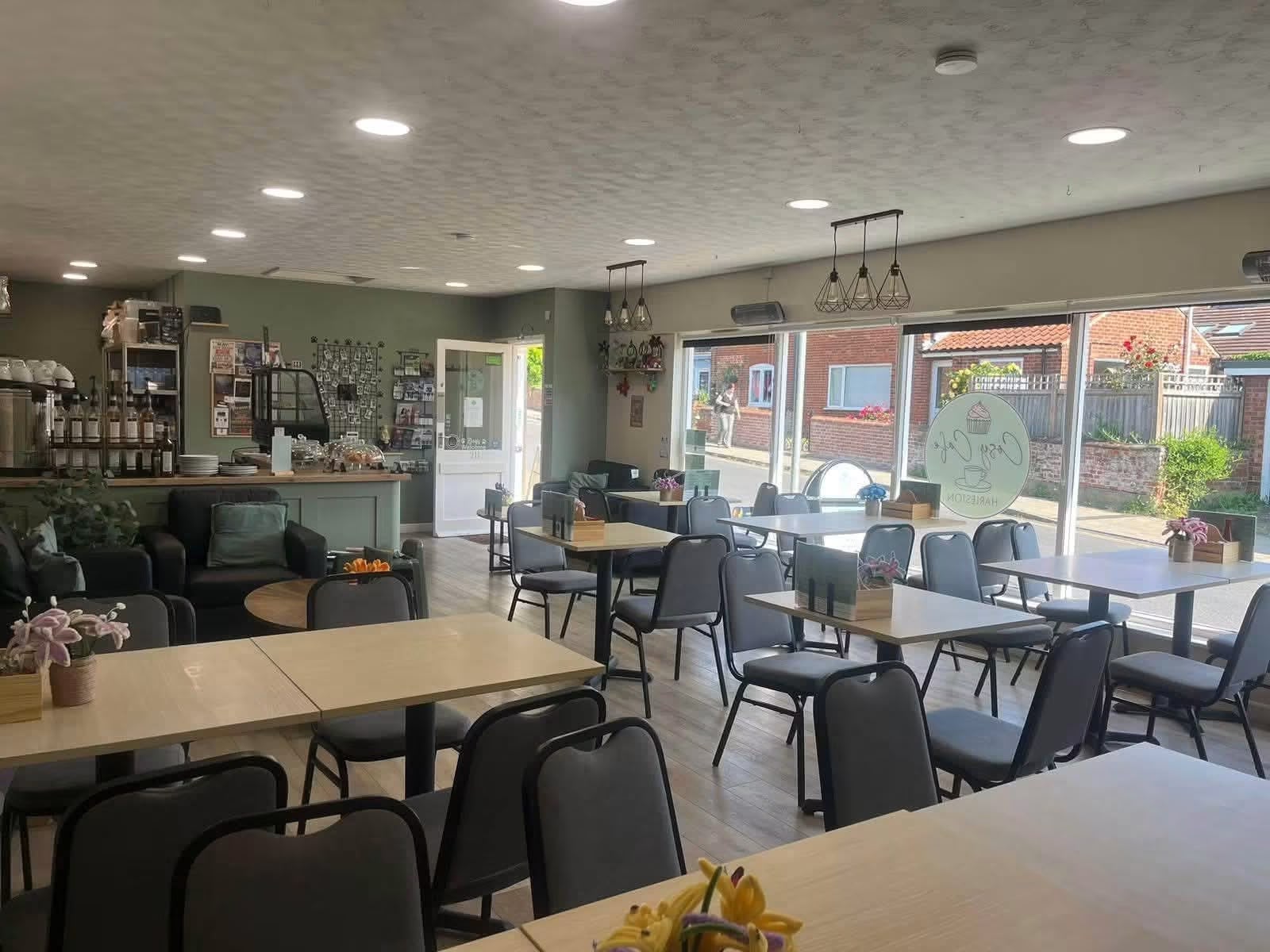 Interior seating area at Cosy Cafe Harleston