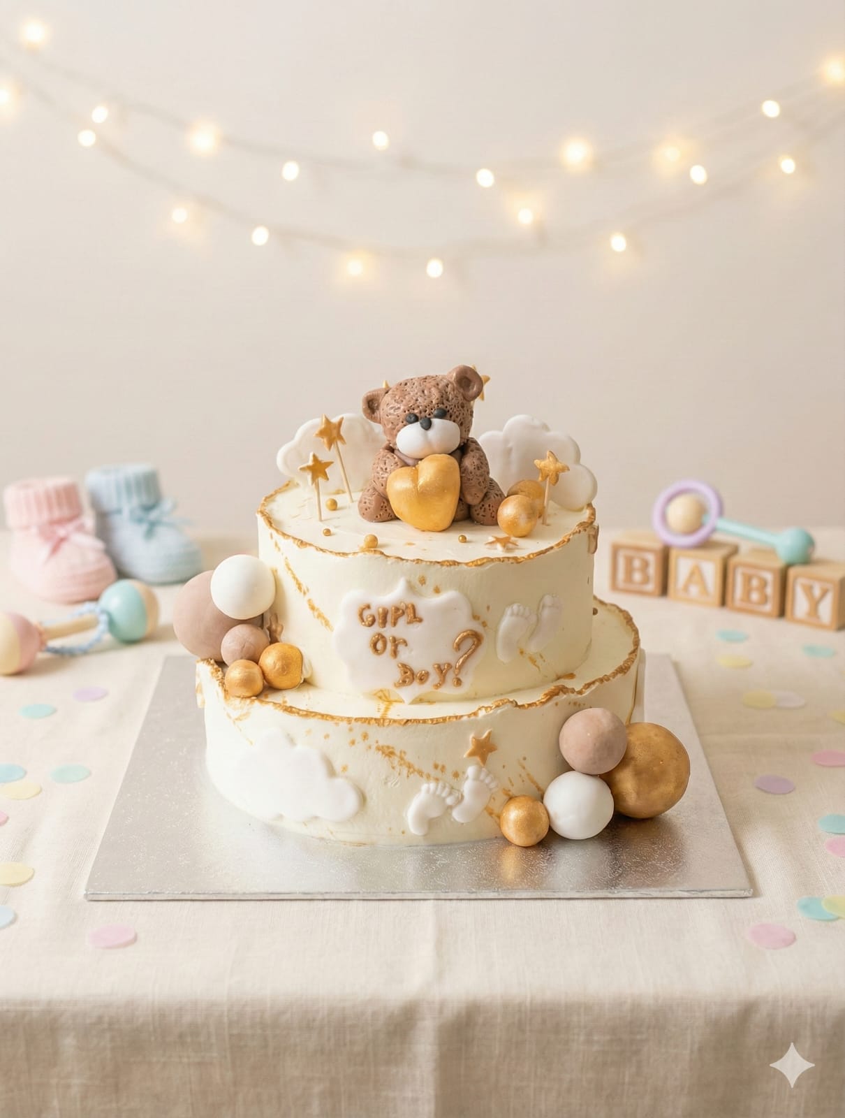 Girl or boy gender reveal cake by Prexa at Cosy Cafe Harleston
